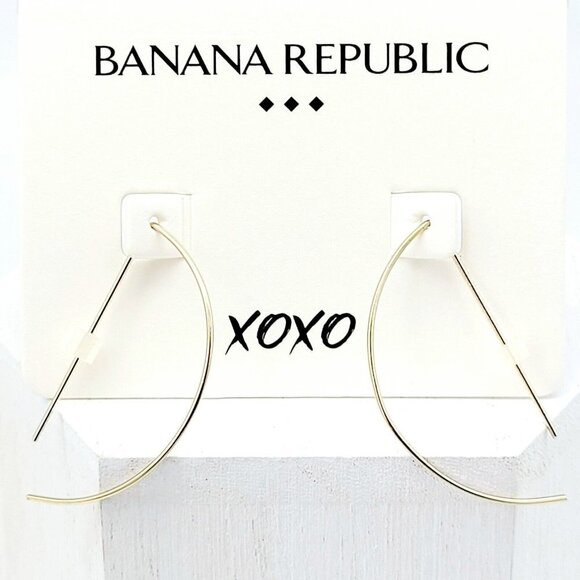 Banana Republic Semi Circle Threader Earrings Gold Tone NEW Costume Jewelry - Picture 1 of 4